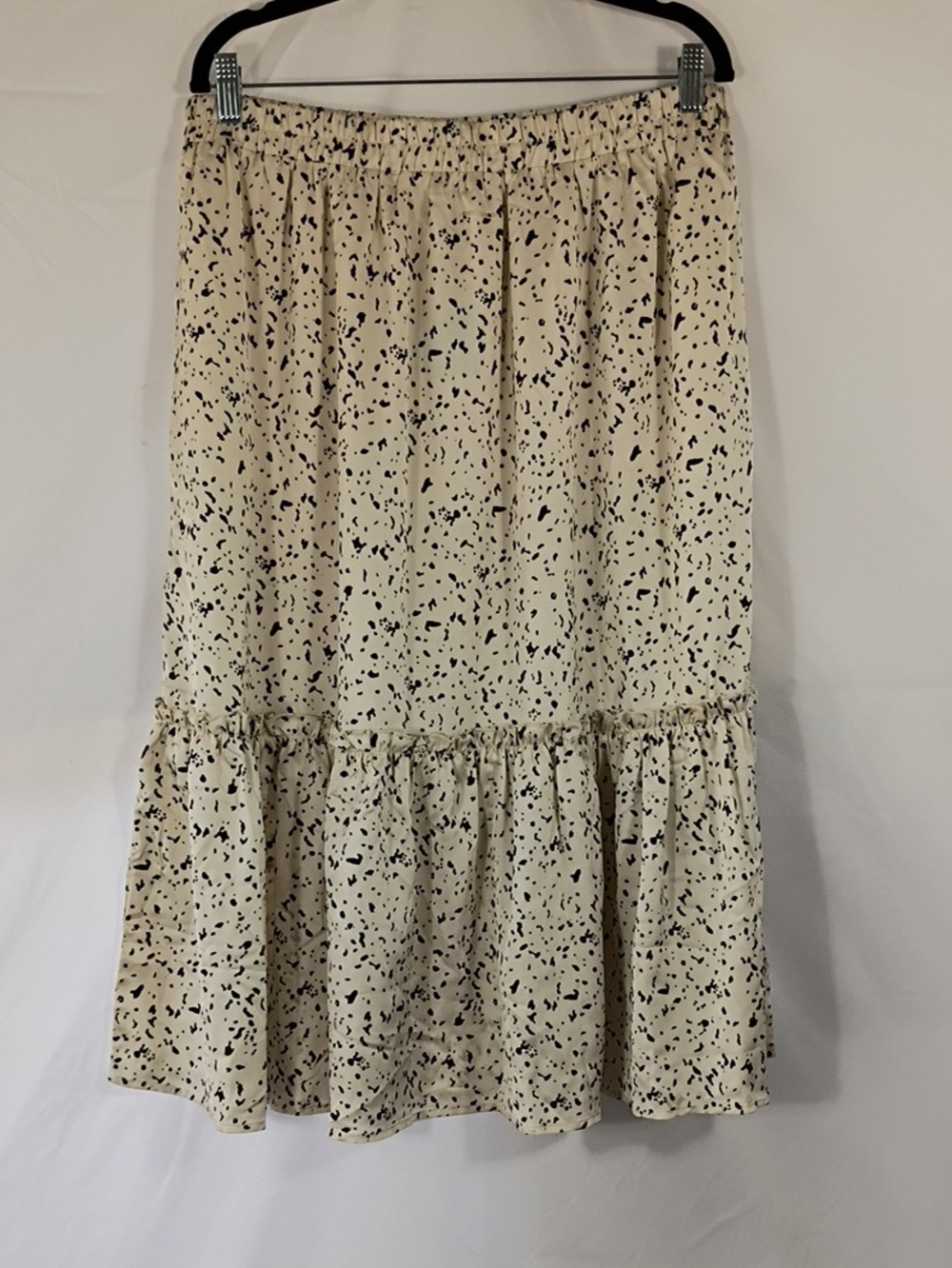 NWT Hayden Cream Midi Skirt with Black Speckle Print Size 1XL